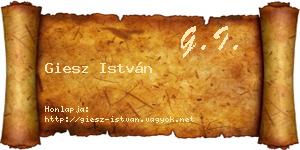 Giesz István névjegykártya
